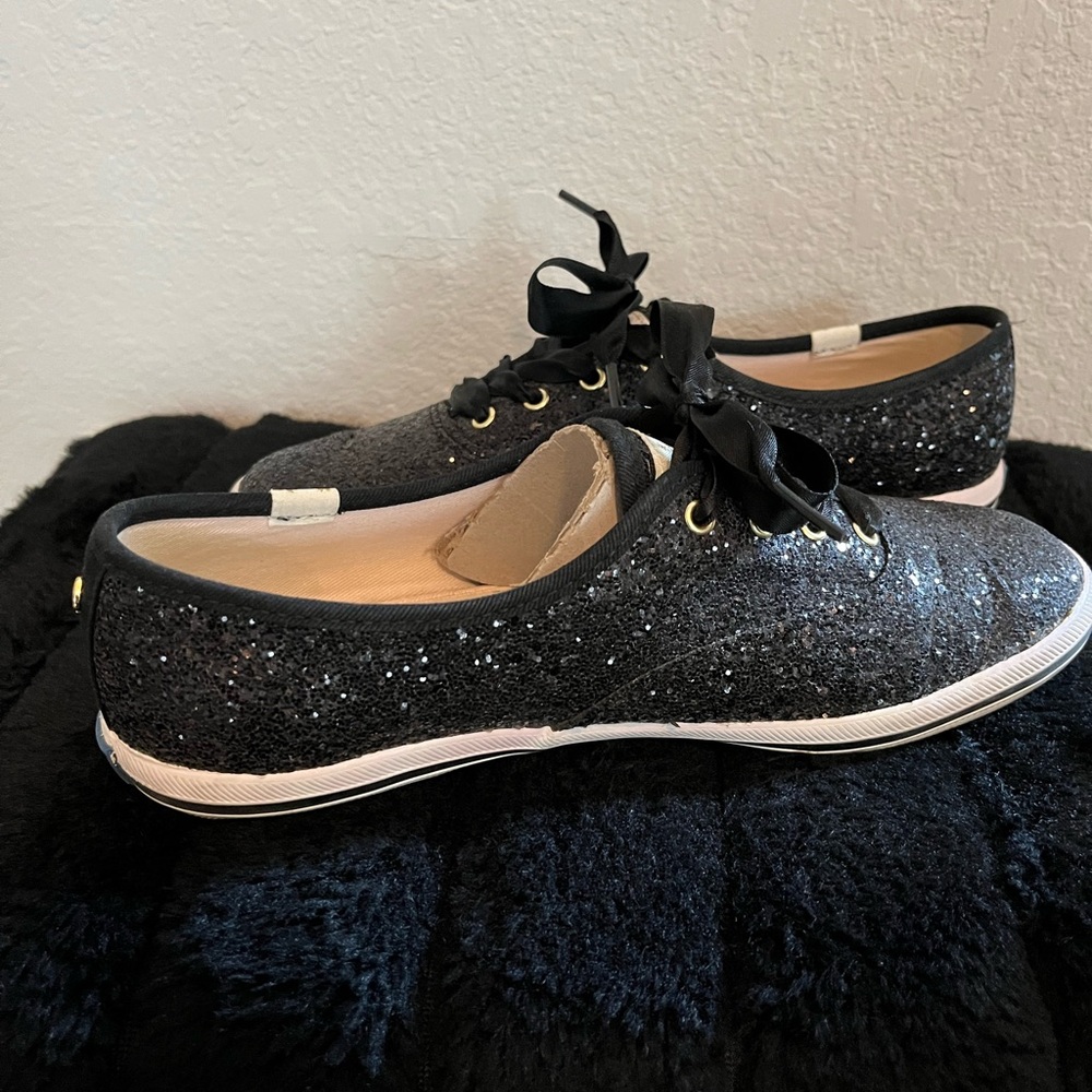 Kate Spade Black Glitter Sneakers - Picture 1 of 5